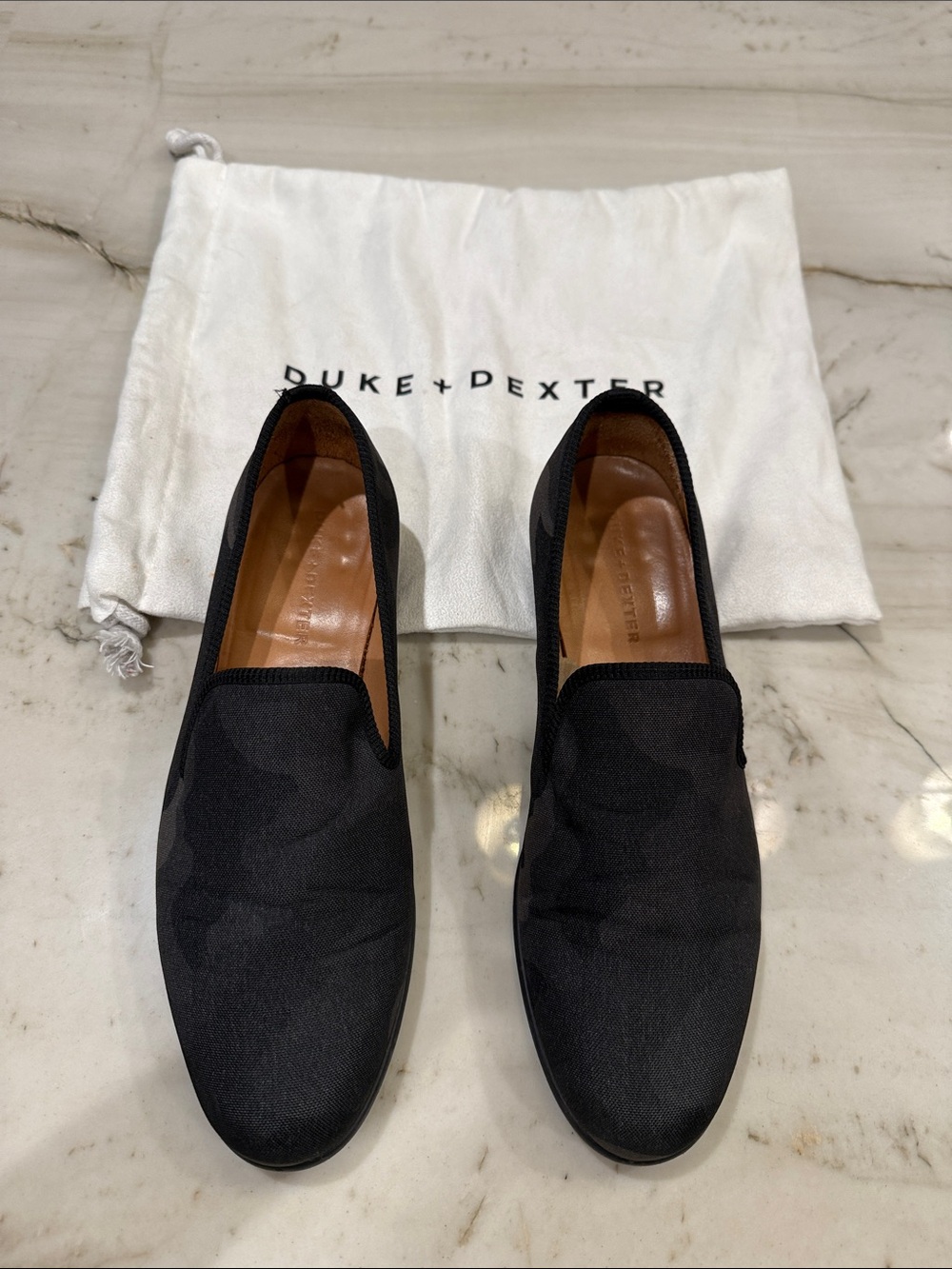 Duke + Dexter Men’s Black Slip-On Loafers